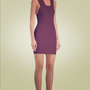 Mini dress in deep plum